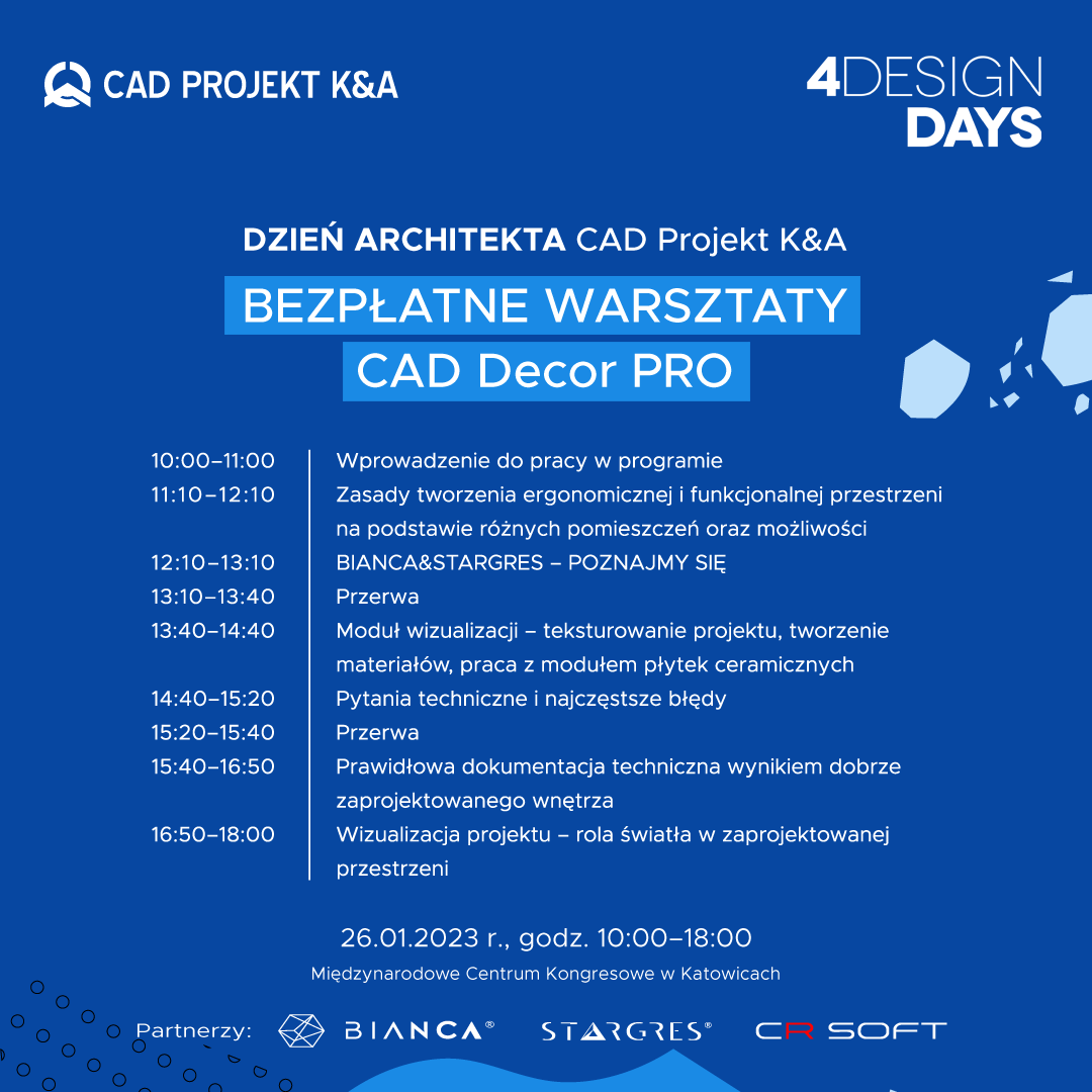 Bezpłatne warsztaty CAD Decor PRO podczas 4 Design Days w Katowicach